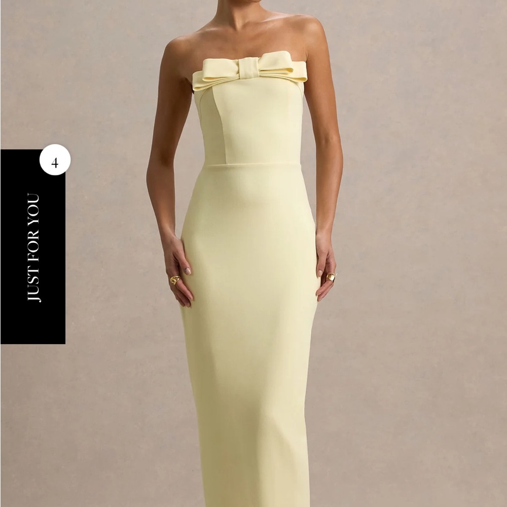 Chic Strapless Dress in Soft Yellow